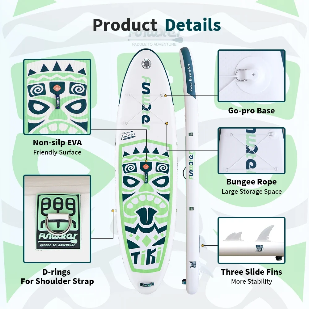 FunWater SUPFW05A Uppblåsbar Paddelbräda – Komplett SUP-kit för Vuxna