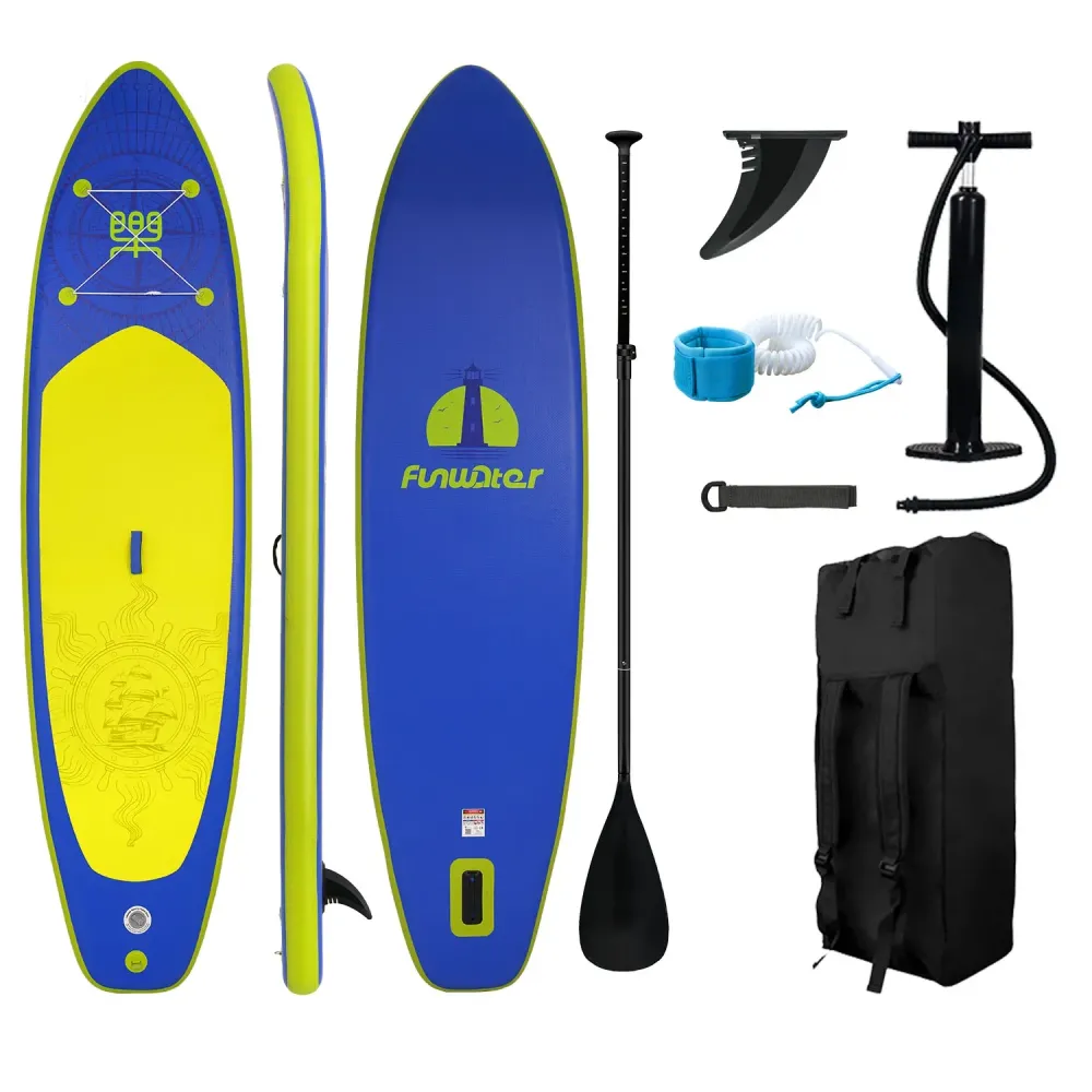 FunWater SUPFW28A Uppblåsbar SUP-bräda – Komplett Kit för Vuxna | Blå/Gul