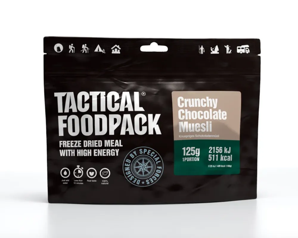 Krispig müsli med choklad - frystorkad mat - Tactical Foodpack