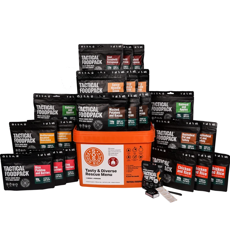 SOS Nödkit för 1 vecka (21 måltider) - frystorkad mat - Tactical Foodpack