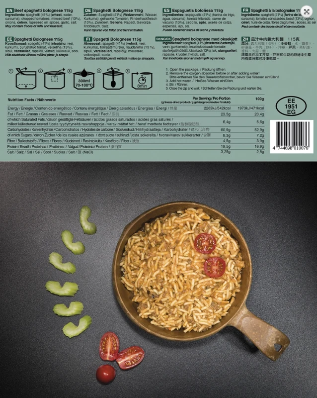 Spaghetti Bolognese - frystorkad mat