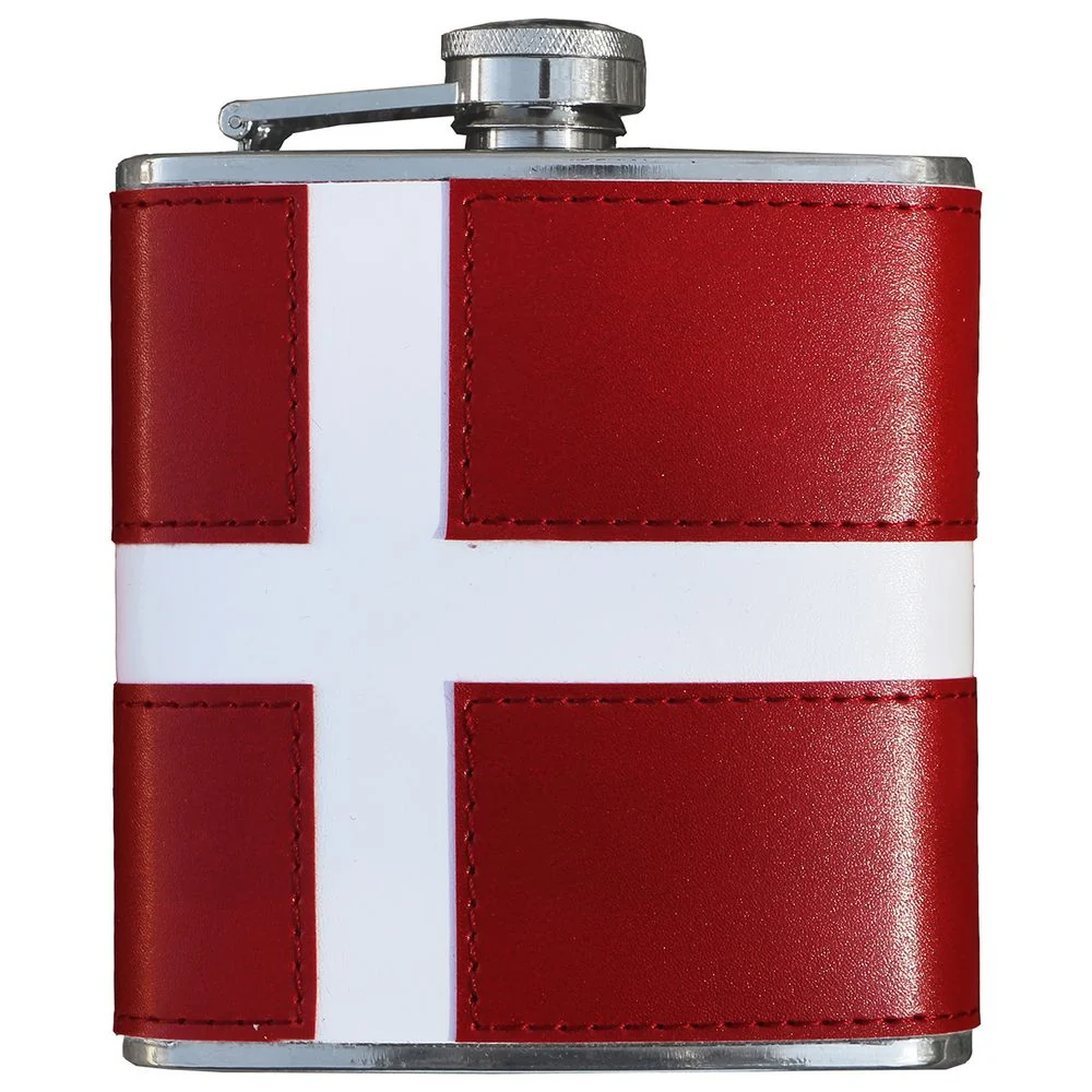 Dannebrog Pocket Label - rostfritt stål med konstgjorda läder