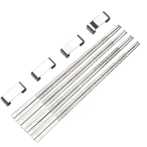 Chopsticks/Ätpinnar, 4 par + 4 ställ, Chrome