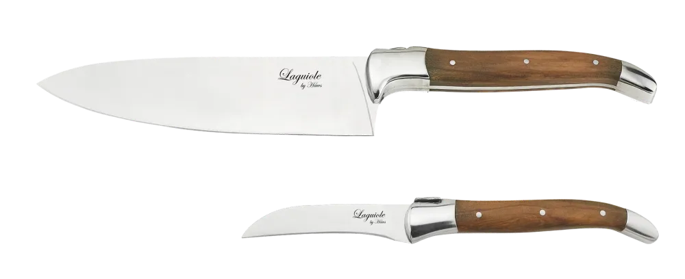 Knivar FunNordic Laguiole Hâws Knivset 2 delar (Kockkniv + Skalkniv) Olivträ