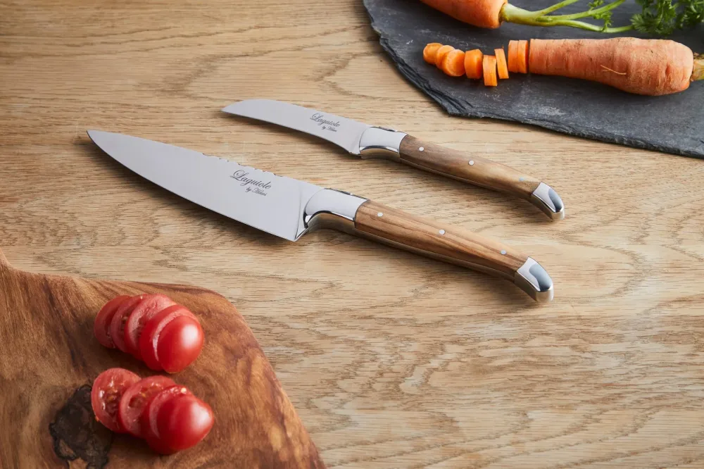 Knivar FunNordic Laguiole Hâws Knivset 2 delar (Kockkniv + Skalkniv) Olivträ
