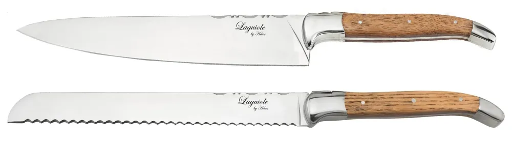 Knivar FunNordic Laguiole Hâws Kockkniv + Brödkniv Ek