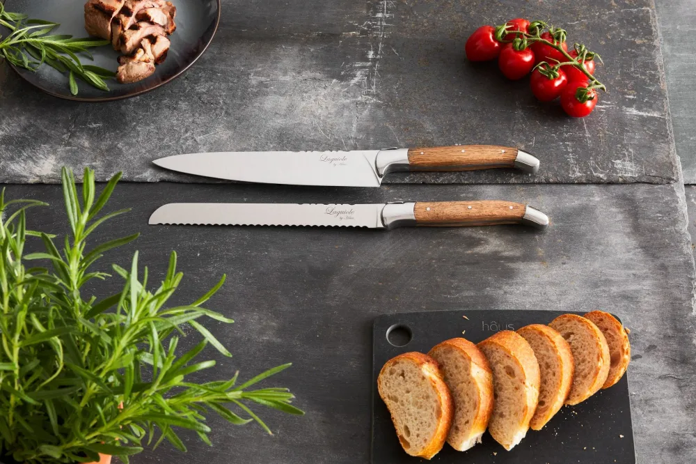 Knivar FunNordic Laguiole Hâws Kockkniv + Brödkniv Ek