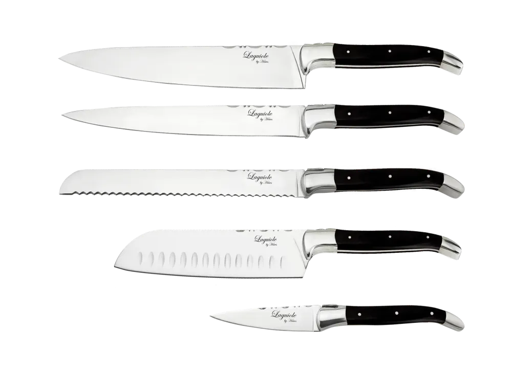 Knivar FunNordic Laguiole Hâws Kockset 5 delar Träkol Trä