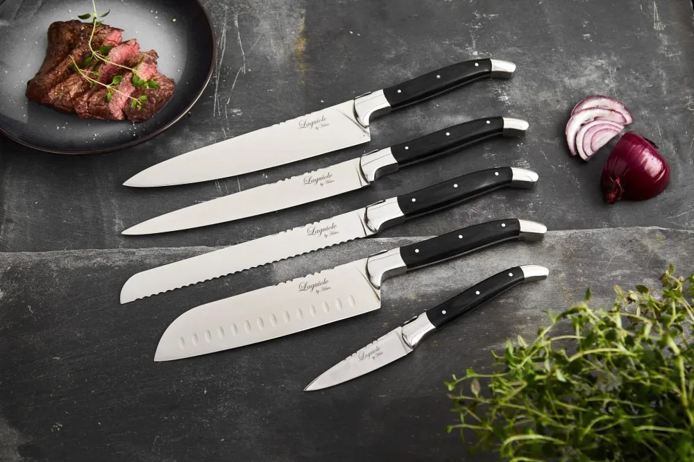 Knivar FunNordic Laguiole Hâws Kockset 5 delar Träkol Trä