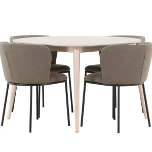Matgrupp Venture Home Flora Runt 120 cm Snö med 4st Edina Stolar