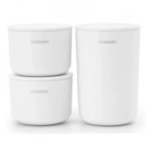 Brabantia Köksförvaringsburkar, set i 3 delar, snö