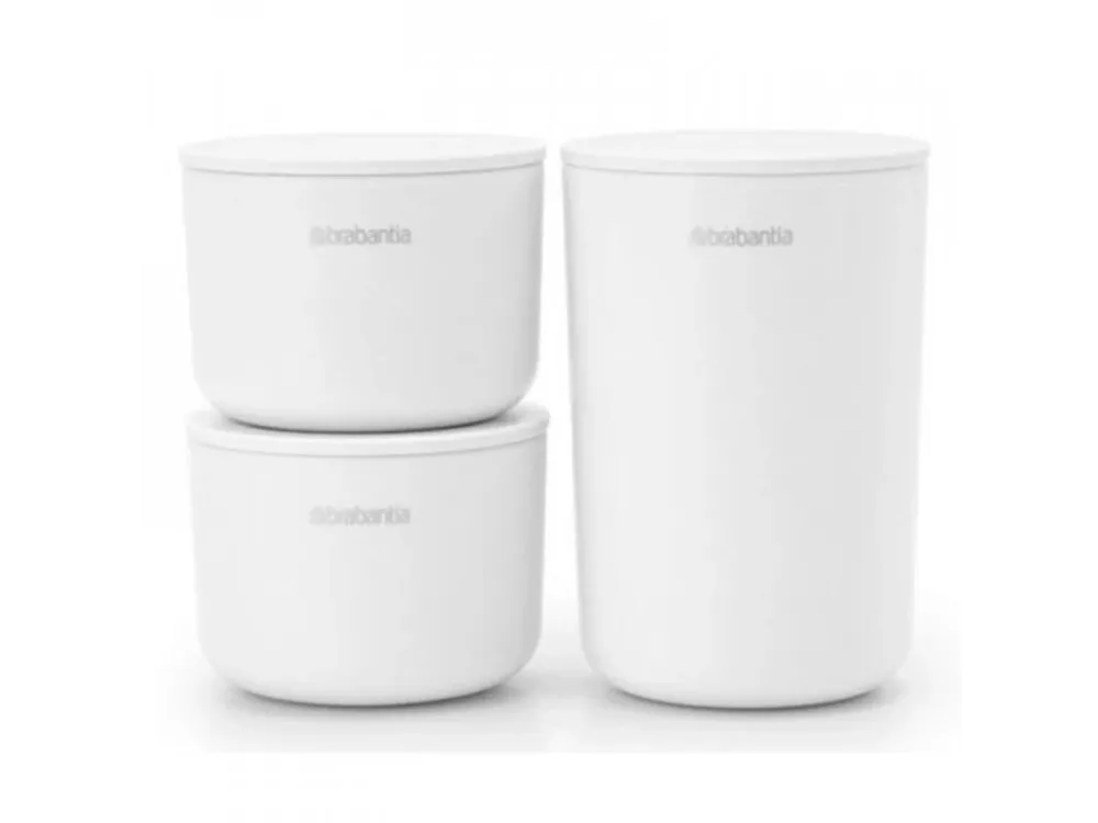 Brabantia Köksförvaringsburkar, set i 3 delar, snö