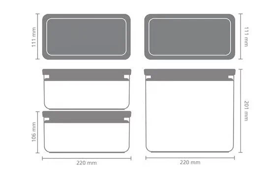 Brabantia - Smakfullt förvaringsset stapelbar 3 delar 2x1,5+1x3,5L