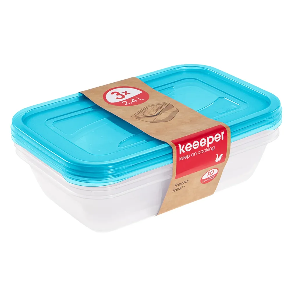 Keeeper Fredo Fresh Place Med 3 x 2,4 l Behållare För Förvaring Av Livsmedel