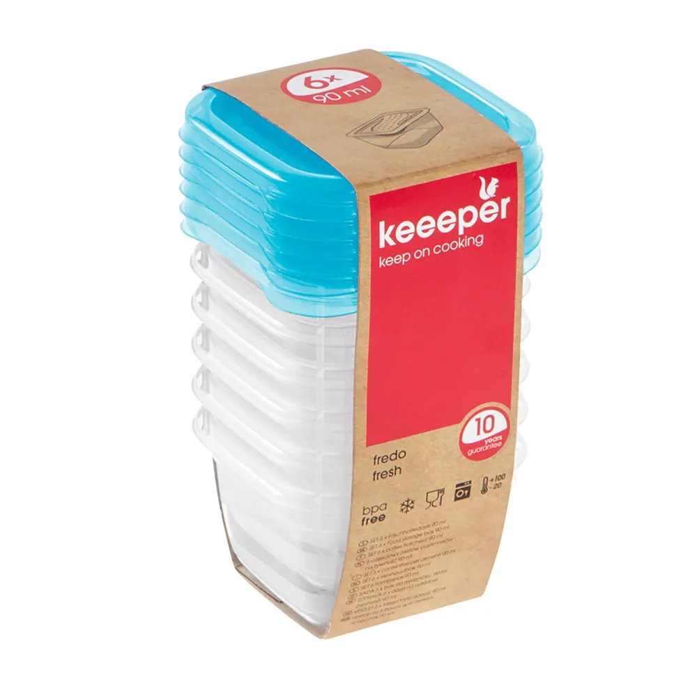 Keeeper Fredo Orörd Set Med Matförvaringsbehållare 6 x 90 ml