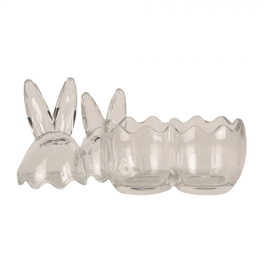 Påskdekoration Glasburk Ägg 14x8x17 Cm Genomskinlig Glasburk Med Lock