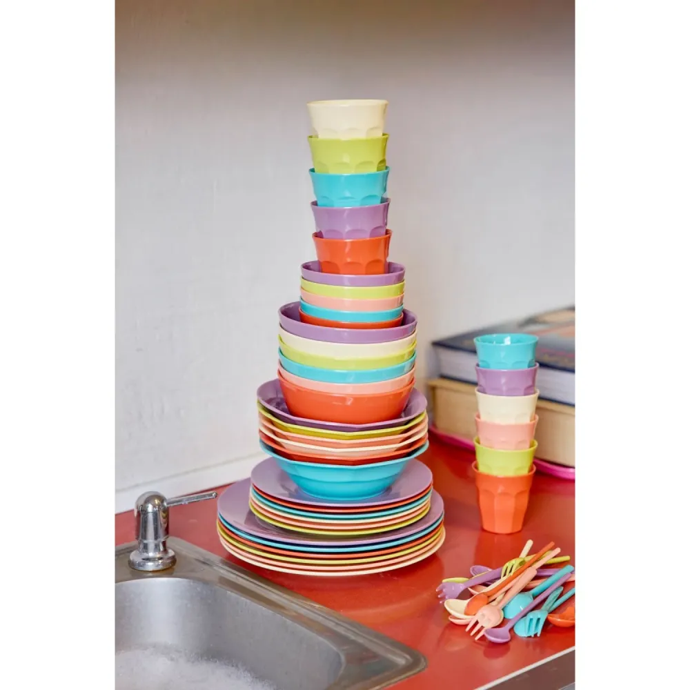 Rice Melamin Medium Skål Asst. Glory Days Colors - 6 Pack - 700 Ml