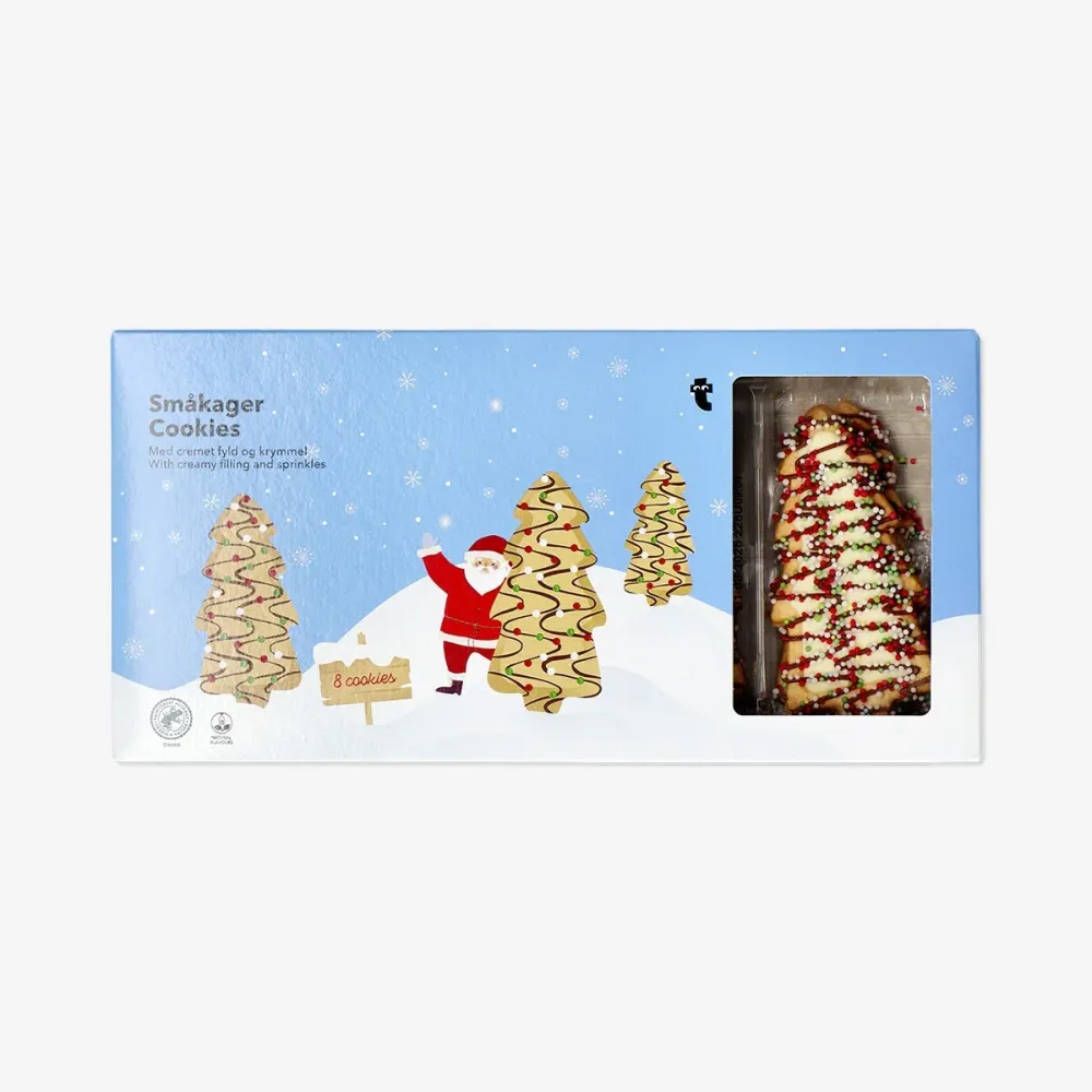 Kakor till julgran med vit choklad och strössel