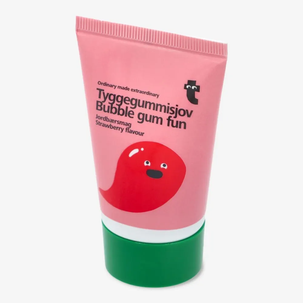 Kul med tuggummi. Smak av jordgubbar