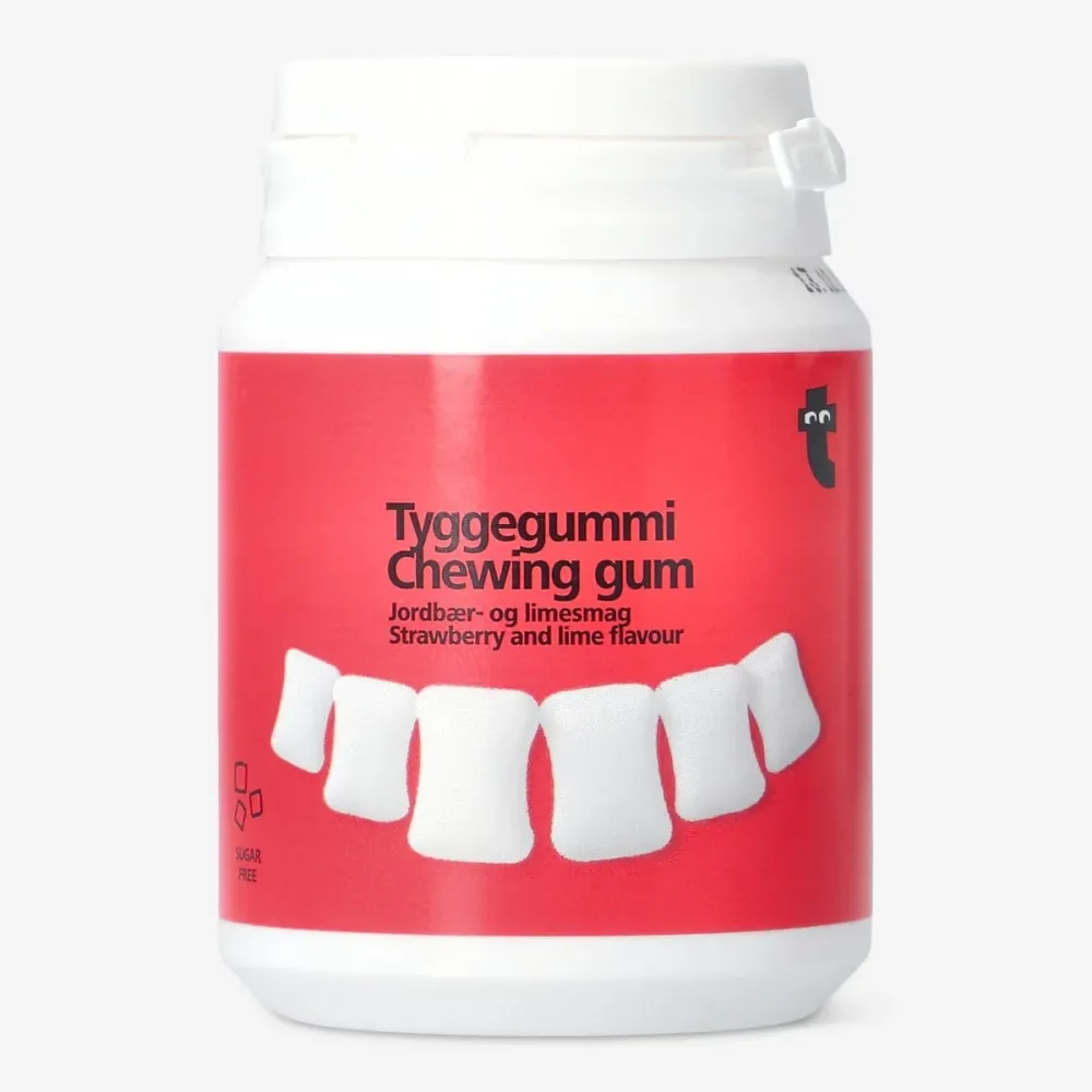 Tuggummi. Smak av jordgubbar och lime