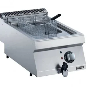 ZANUSSI FRITÖS. EL. BÄNKMODELL. 400 MM. 7L. V-FORMAD BASSÄNG. DOLDA ELEMENT.