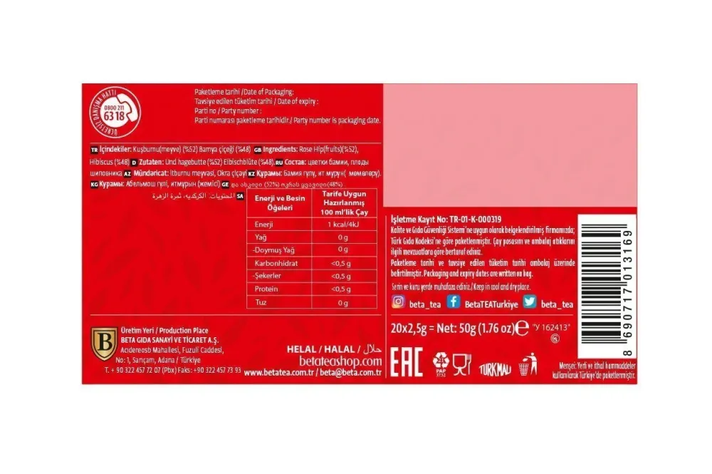 Beta te rosehip frukt te - 20 tepåsar