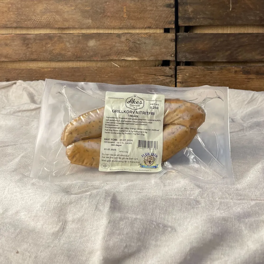 Grillkorv 92%, nitritfri timjan 250g