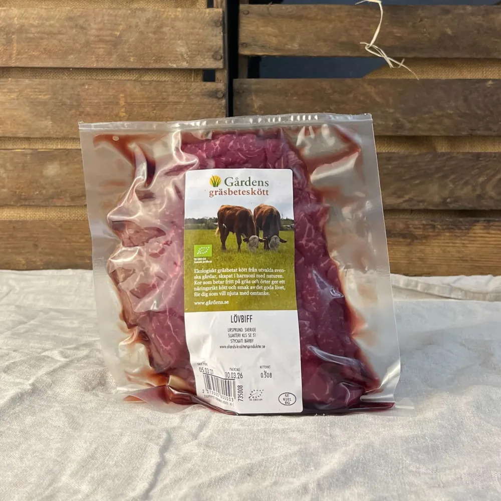 Lövbiff gräsbeteskött EKO 500g