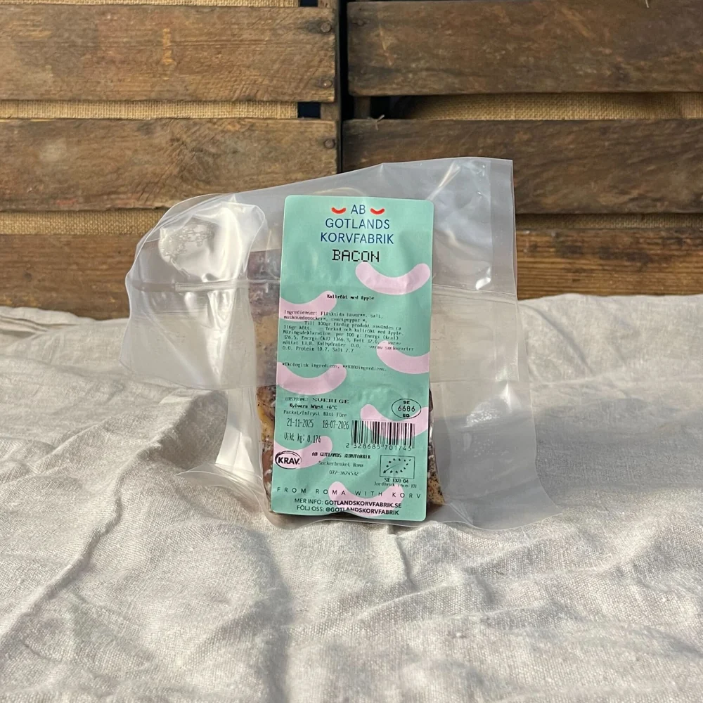 Nitritfri äppelrökt bacon 150g EKO