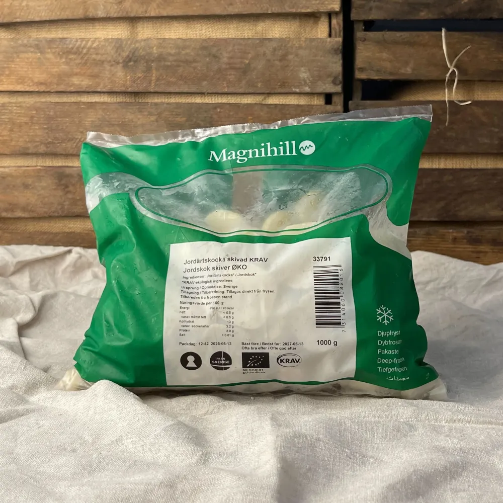 Svensk jordärtskocka skivad 1 kg EKO