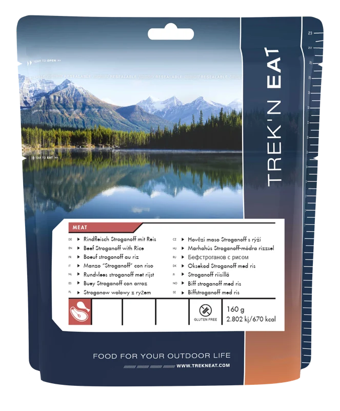 Trek'N Eat Biff Stroganoff med ris – Glutenfri - Frystorkad mat.