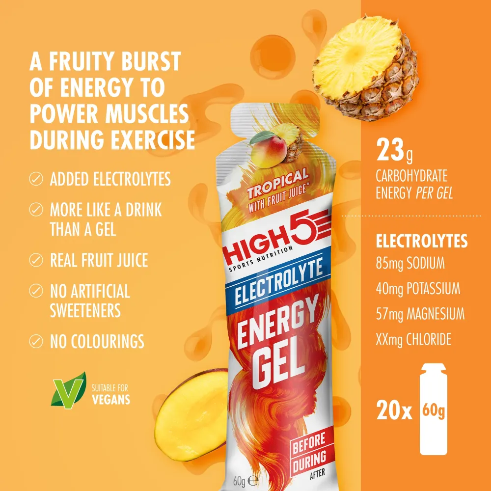 Energy Gel HIGH5 ENERGY ELECTROLYTE (60 g) Tropisk