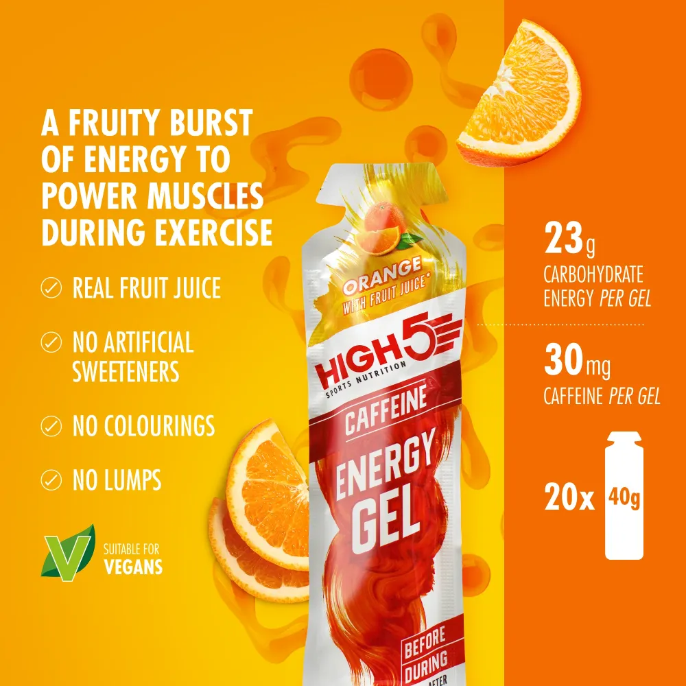 High5 ENERGY GEL Koffein (40g) Orange