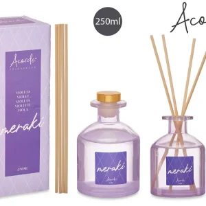 Acorde - 250 Ml Doftande Flytande Glas Med Doftpinnar Presentask Violette