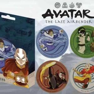 Avatar Last Airbender - Adjust av 4 Emossade Metallunderlägg