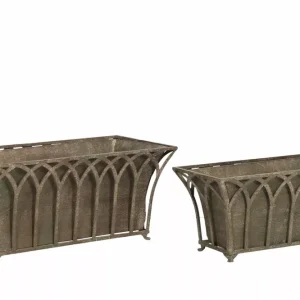 Blomkruka Valv Metall Grön 52x28,5x23cm pair-set HH