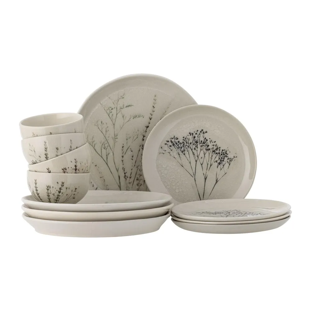 Bloomingville Bea Servisset Natur Stengods Place om 12 delar
