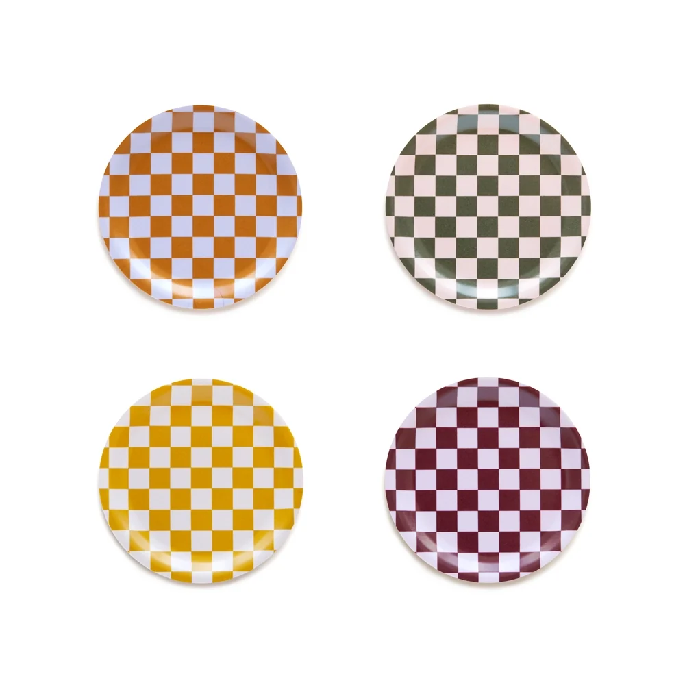 CHECKER Adjust med 4 Glasunderlägg - Varm Mix