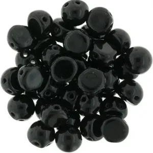 CzechMates Cabochon - Jet 7mm 2-håls, set ten