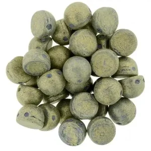 CzechMates Cabochon - Pacifica Poppy Seed 7mm 2-håls, set ten