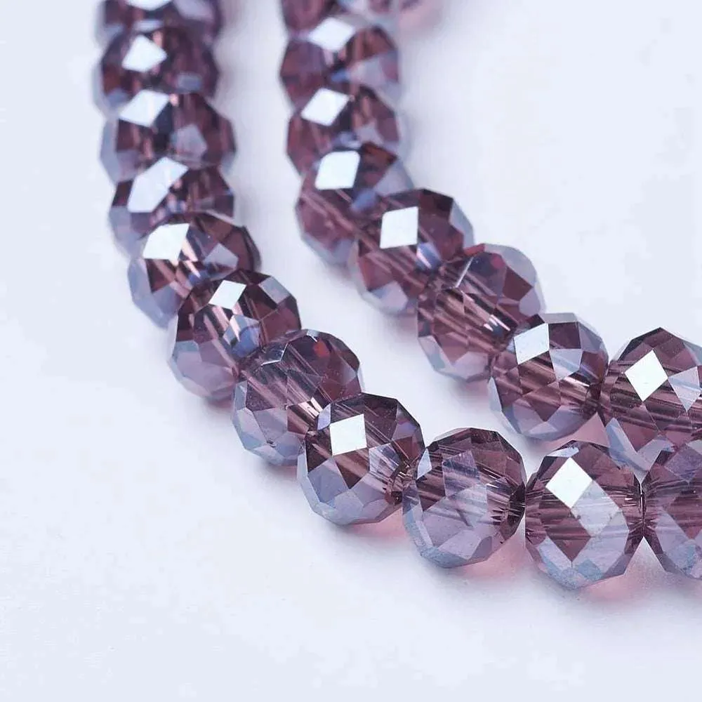 Facetterade glaspärlor - Old Rose Lyster 3x2mm 1 sträng