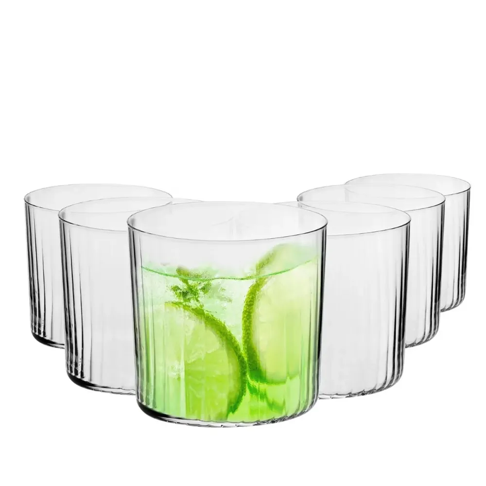 Förhöj dryckesupplevelsen med Krosnos set six dricksglas med optik, 350 ml var, för Mixology.