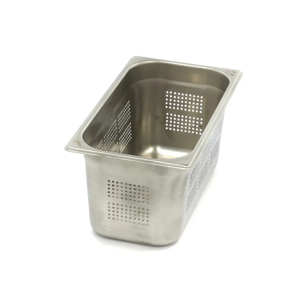 Gastronormbehållare - 3 st - 1/3 GN - 15 cm djup - Rostfritt stål - Perforerad