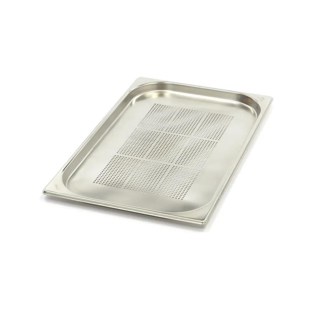 Gastronormbehållare - 3 st - 1/1 GN - 2 cm djup - Rostfritt stål - Perforerad