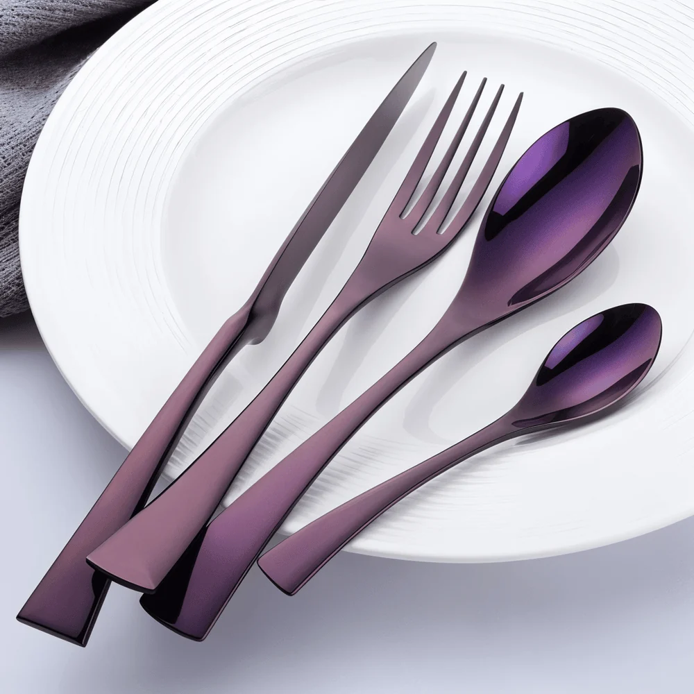 GlamourWare Bestickset i Rostfritt Stål - 5/20-Delars Adjust Porslin Bestickset Svart