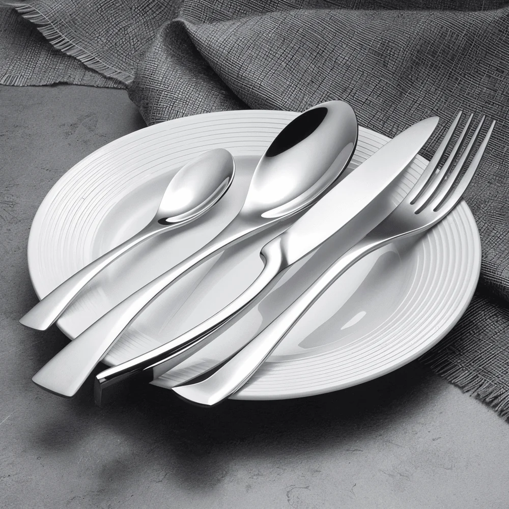 GlamourWare Bestickset i Rostfritt Stål - 5/20-Delars Adjust Porslin Bestickset Svart