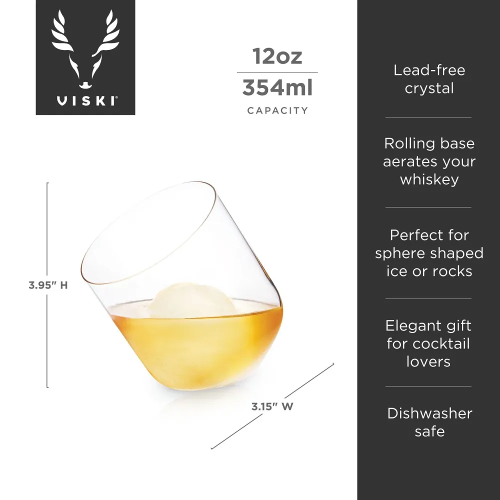 Glas FunNordic Rolling Kristall Whiskey-glas av Viski®