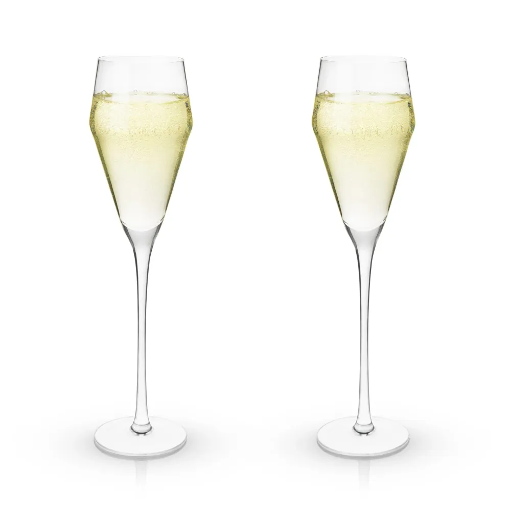 Glas FunNordic Vinklade Kristall Prosecco-glas av Viski®