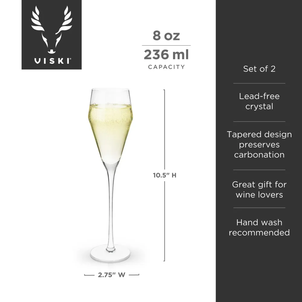 Glas FunNordic Vinklade Kristall Prosecco-glas av Viski®