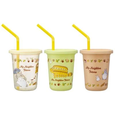 3 Glas med Sugrör Adjust - My Neighbor Totoro
